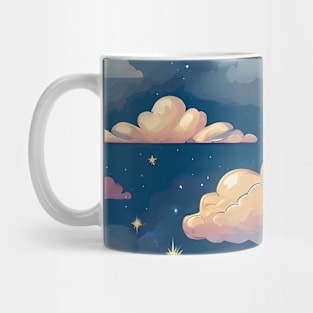 A blue sky and clouds pattern Mug